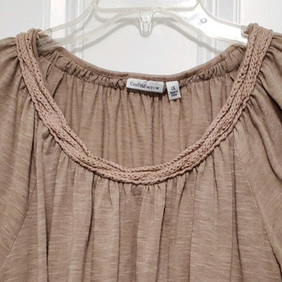 Croft & Barrow T-Shirt with braided neckline size 1X - Picture 2 of 12